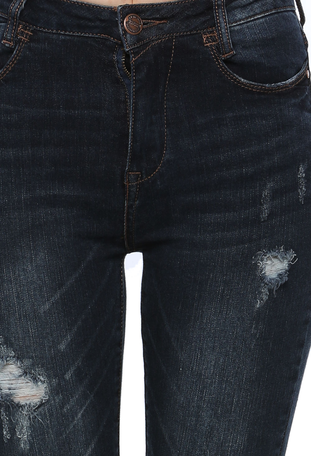 Destroyed Dark Denim Jeans