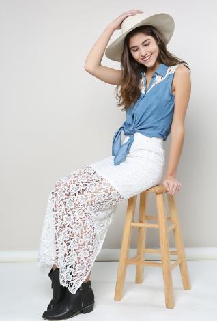 Crochet Lace Long Skirt