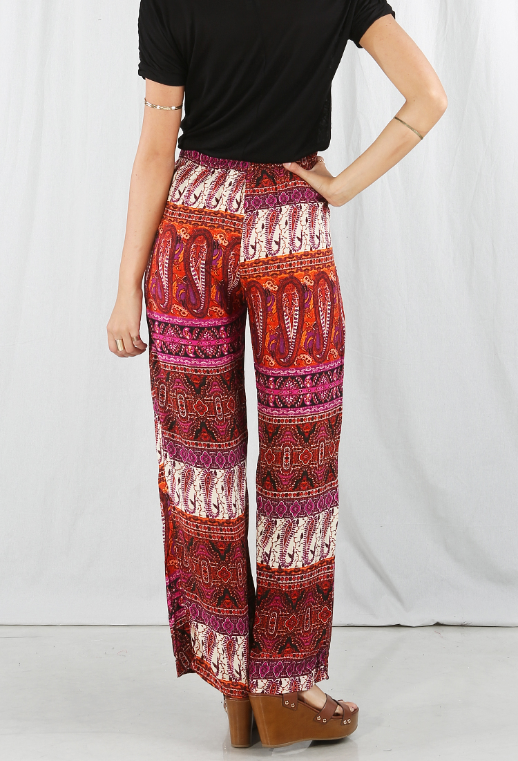 Abstract Pattern Wide Pants