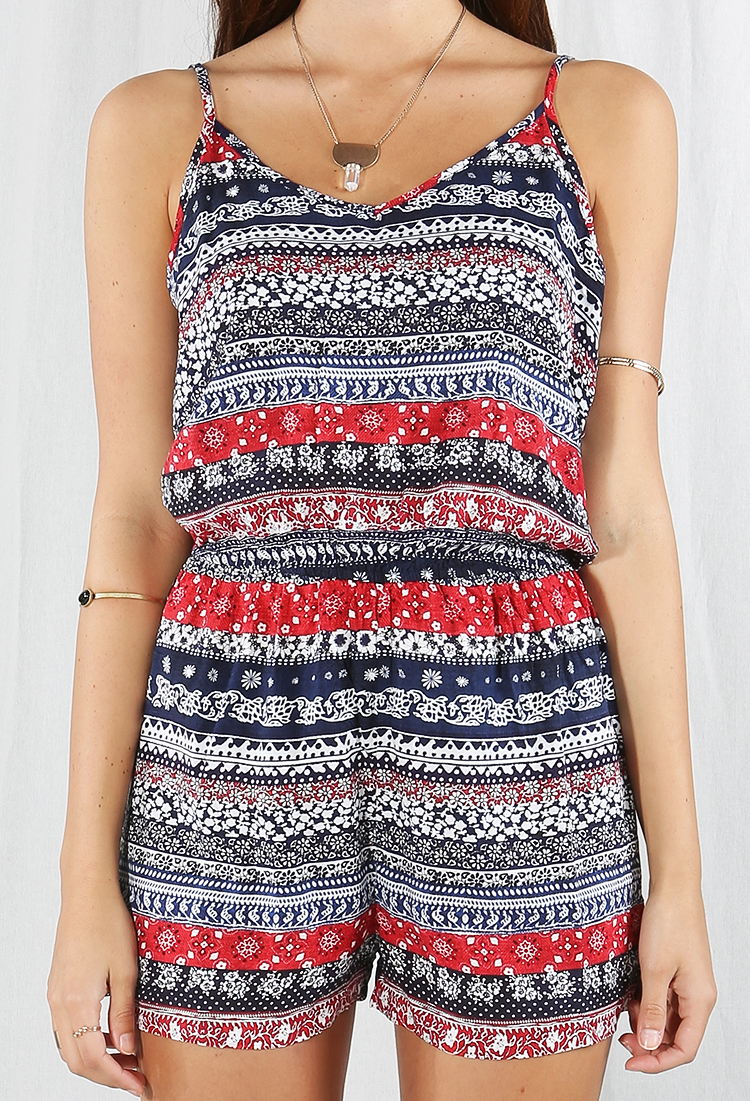 Abstract Stripe Romper