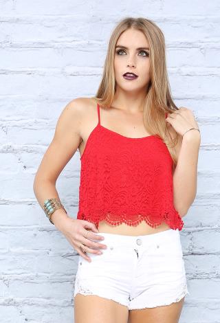 Lace Overlay Cami Top