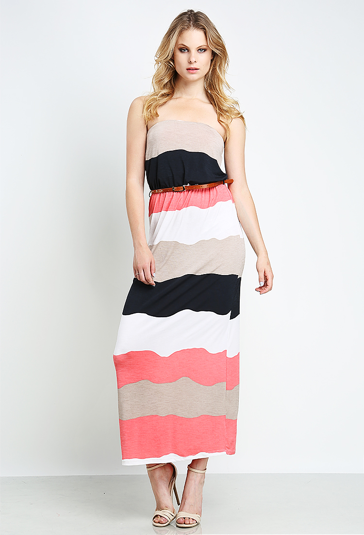 Striped Dress W/Belt