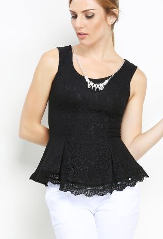 Lace Overlay Top