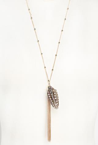 Feather And Tassel Necklace