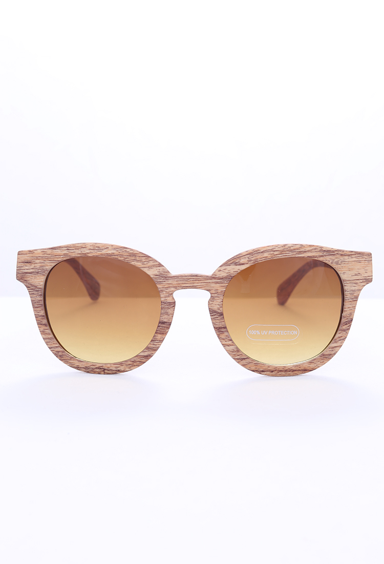 Wooden Round Sunglasses