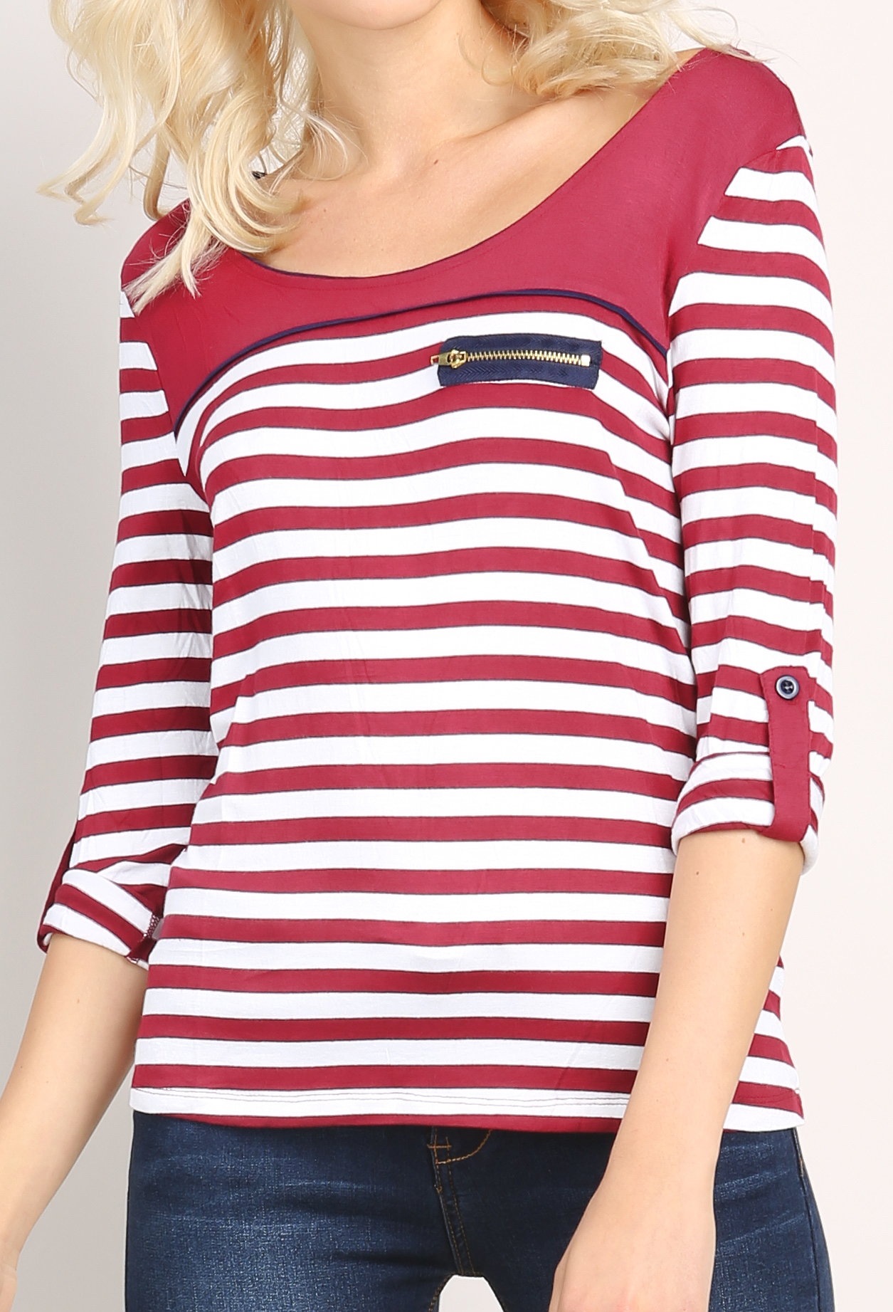 Striped Roll-Up Top