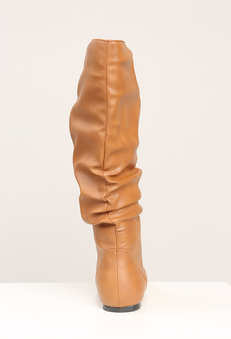 Faux Leather Long Boots