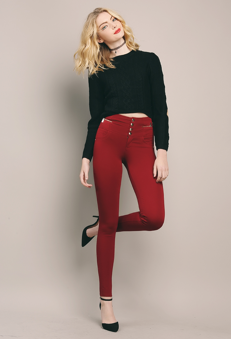 4-Button Jeggings