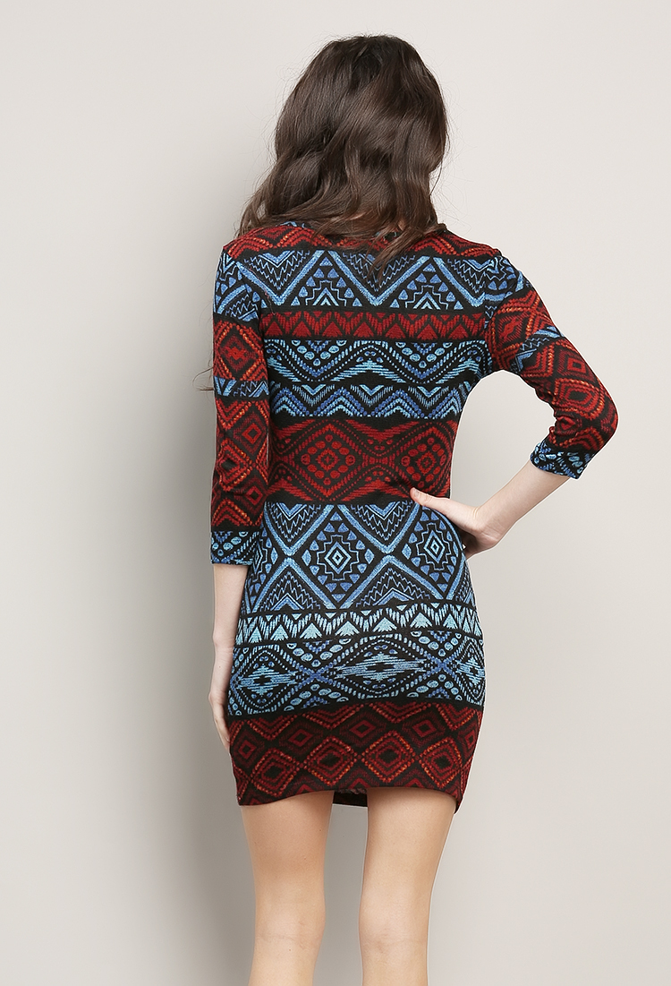 Geo Pattern Knit Dress