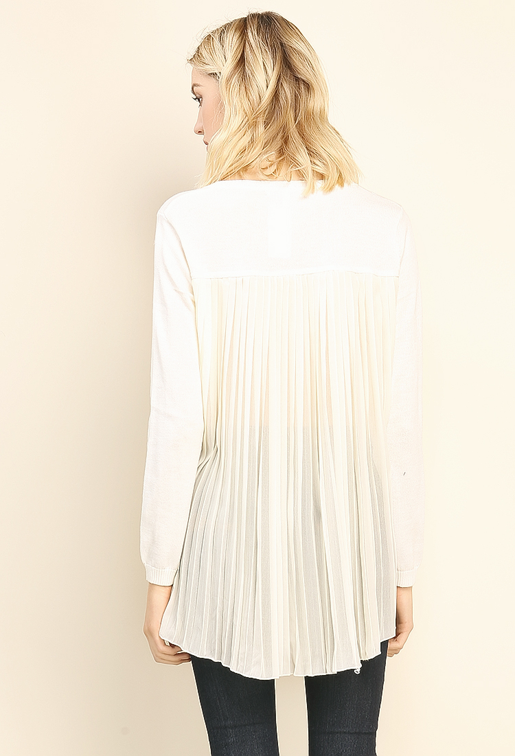 Pleated Chiffon Back Detail Top