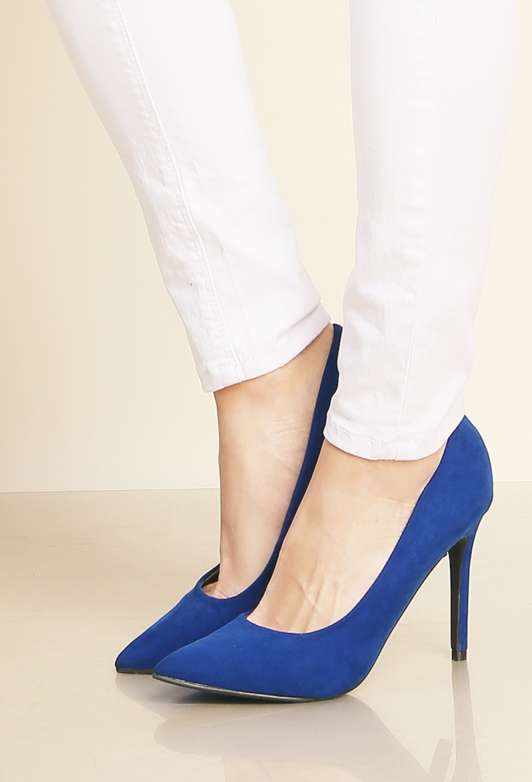 Pointed Faux Suede Heels