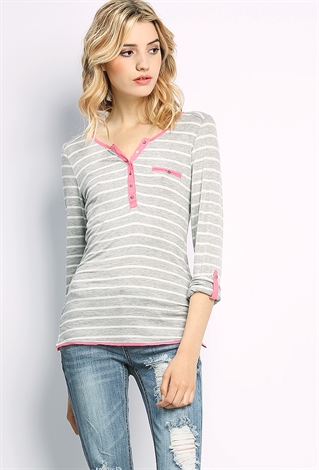 Roll Up Stripe Top