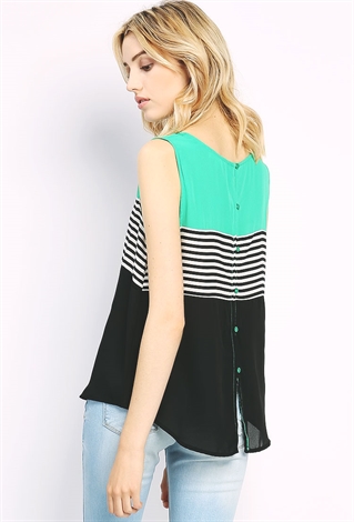 Color Blocked Sleeveless Top