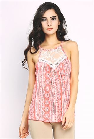Lace Accented Cami Top