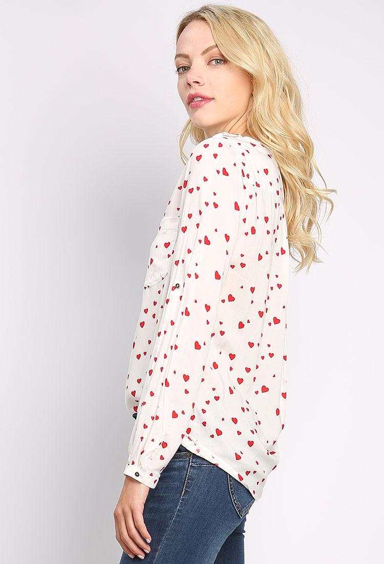 Hearts Patterned Blouse