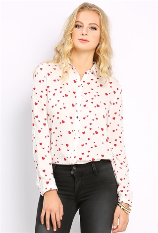 Heart Patterned Blouse