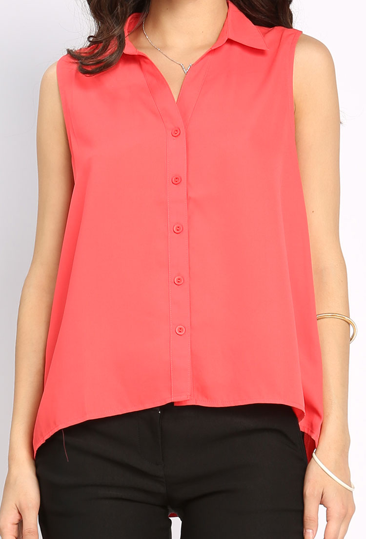 Back Lace Up Detail Sleeveless Top