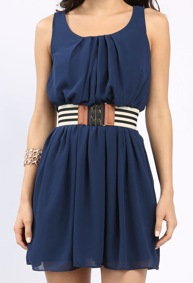 Belted Sleeveless Mini Dress