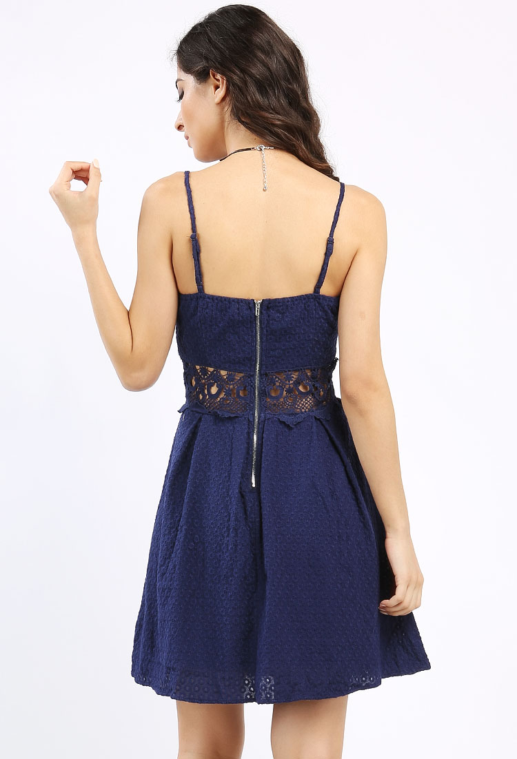 Waist Lace Detail Mini Cami Dress