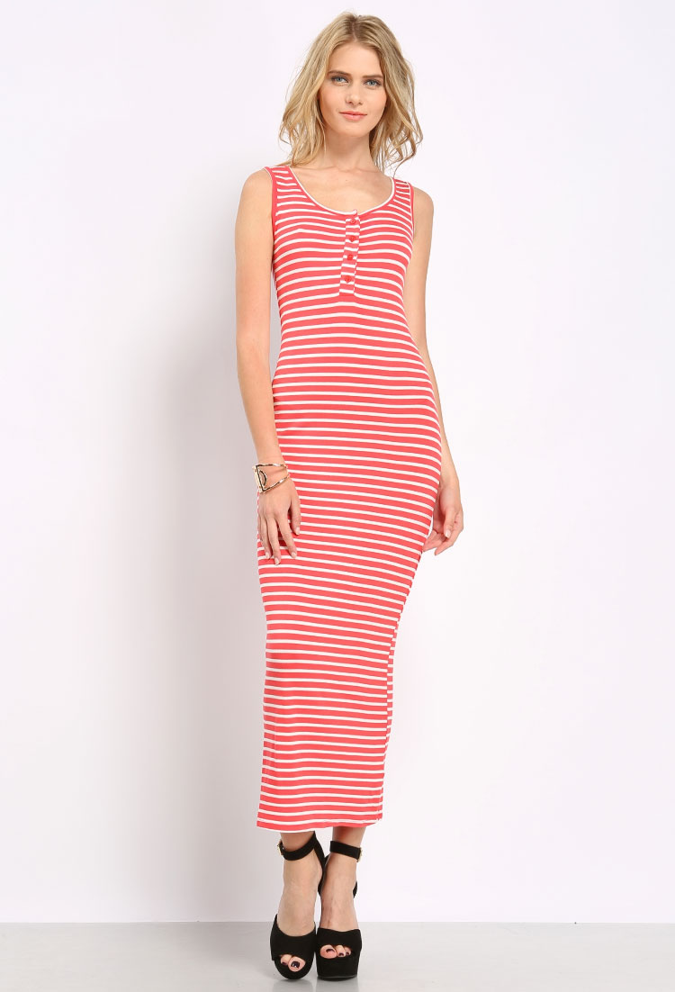 Sleeveless Striped Maxi Dress