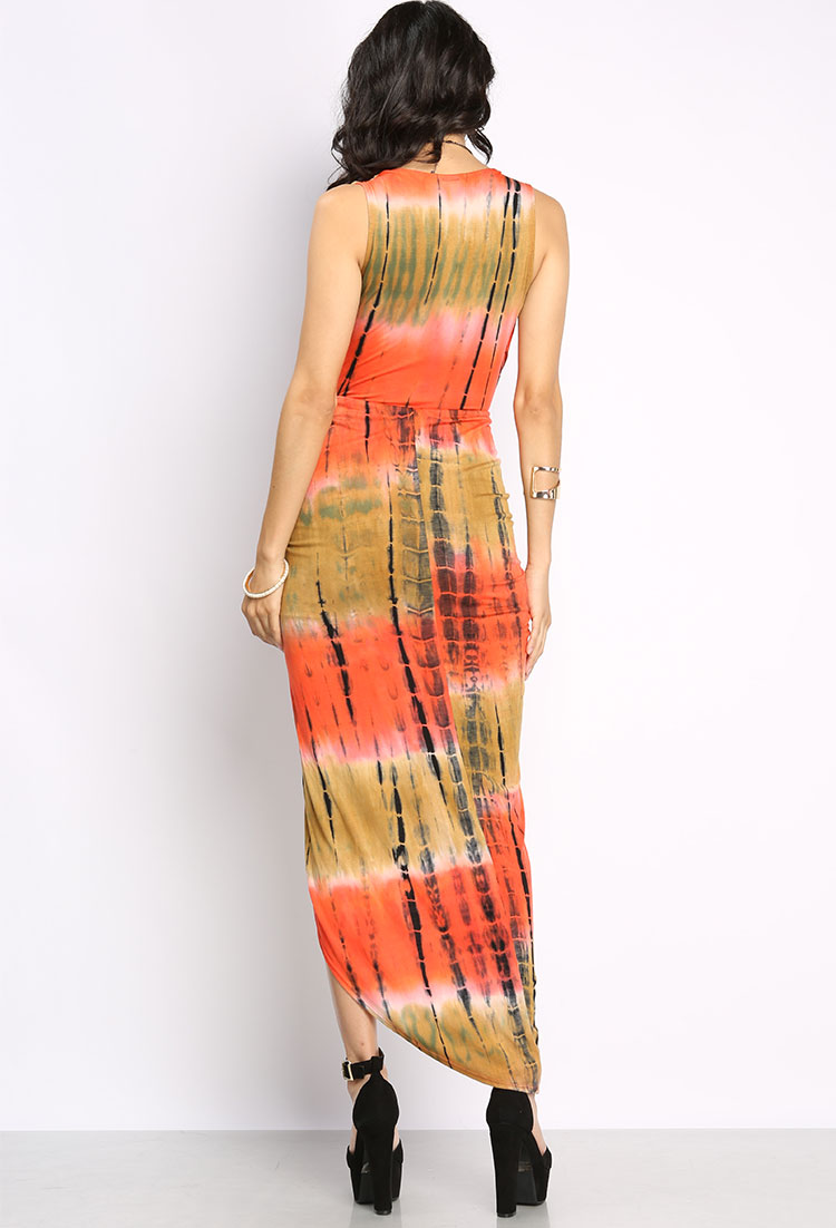 Tie-Dyed Sleeveless Maxi Dress