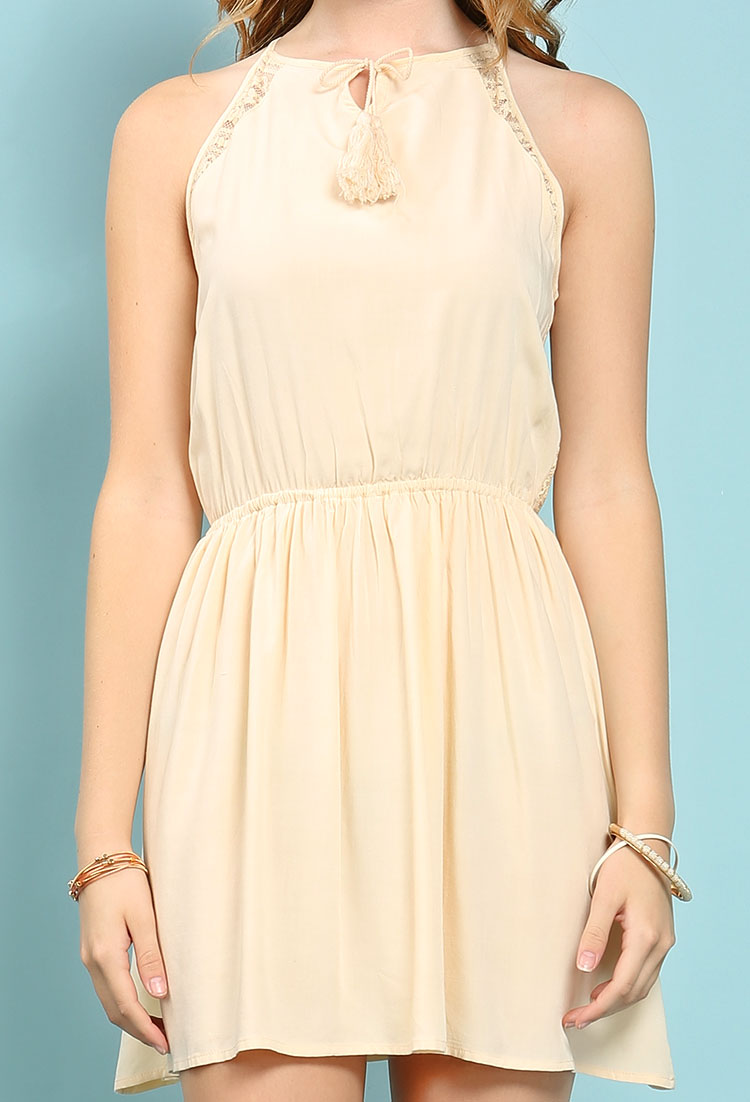 Tasseled Sleeveless Mini Dress