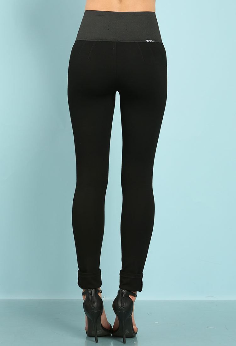 Four-Button High Waisted Jeggings