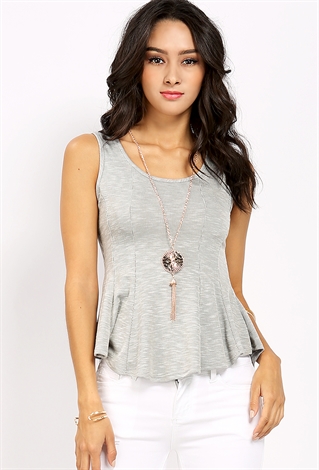 Sleeveless Top W/Necklace