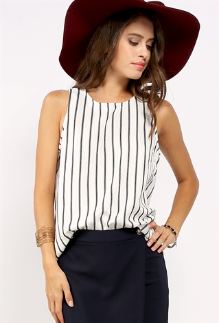 Stripe Sleeveless Shirt