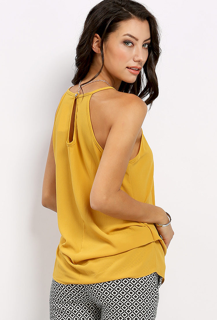 Draped Cami Top W/Necklace