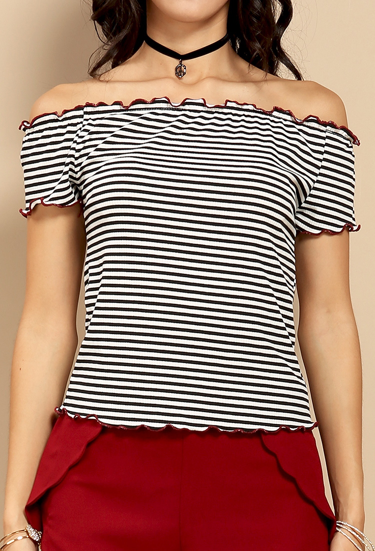 Striped Ribbed Knit Top