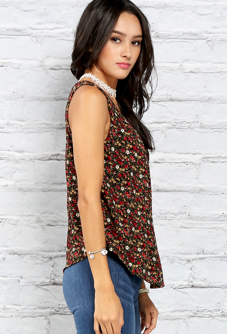 Floral Patterned Sleeveless Top