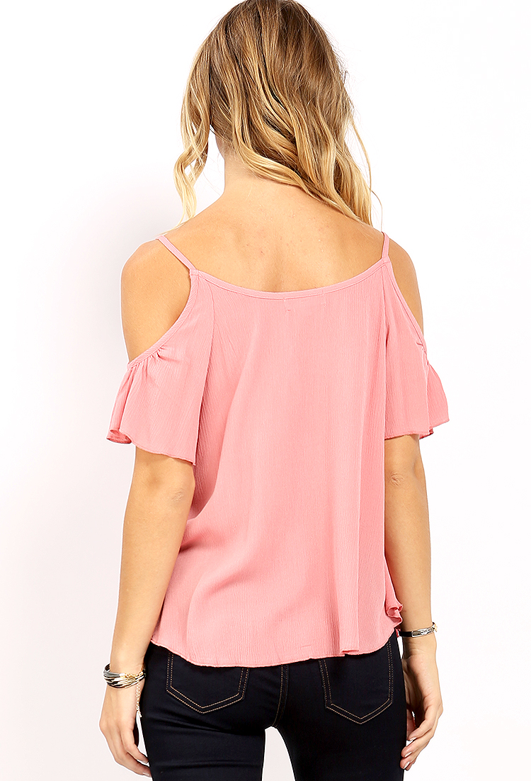 Crochet Detail Off-The-Shoulder Casual Top