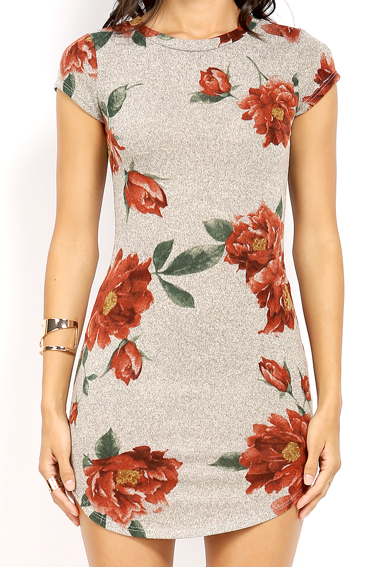 Knit Floral T-Shirt Dress