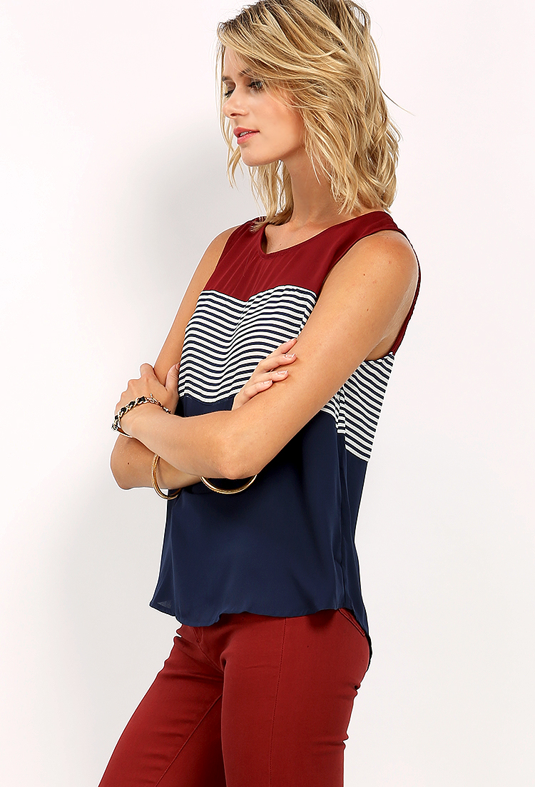 Color Blocked Sleeveless Top