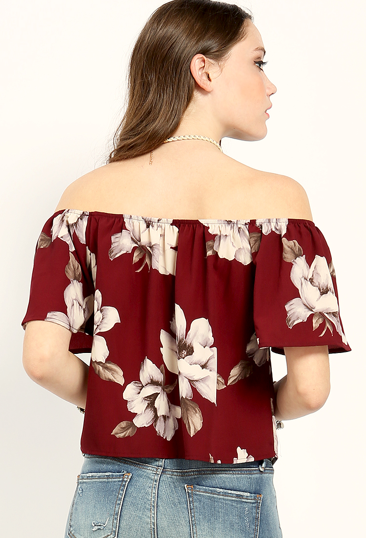 Floral Print Off-The-Shoulder Top