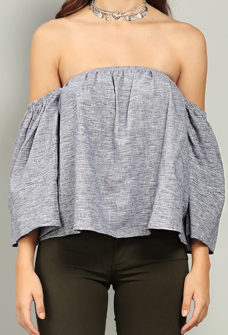 Heathered Off-The-Shoulder Top