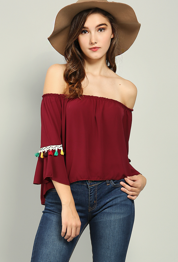 Off The Shoulder Bell Sleeve Top