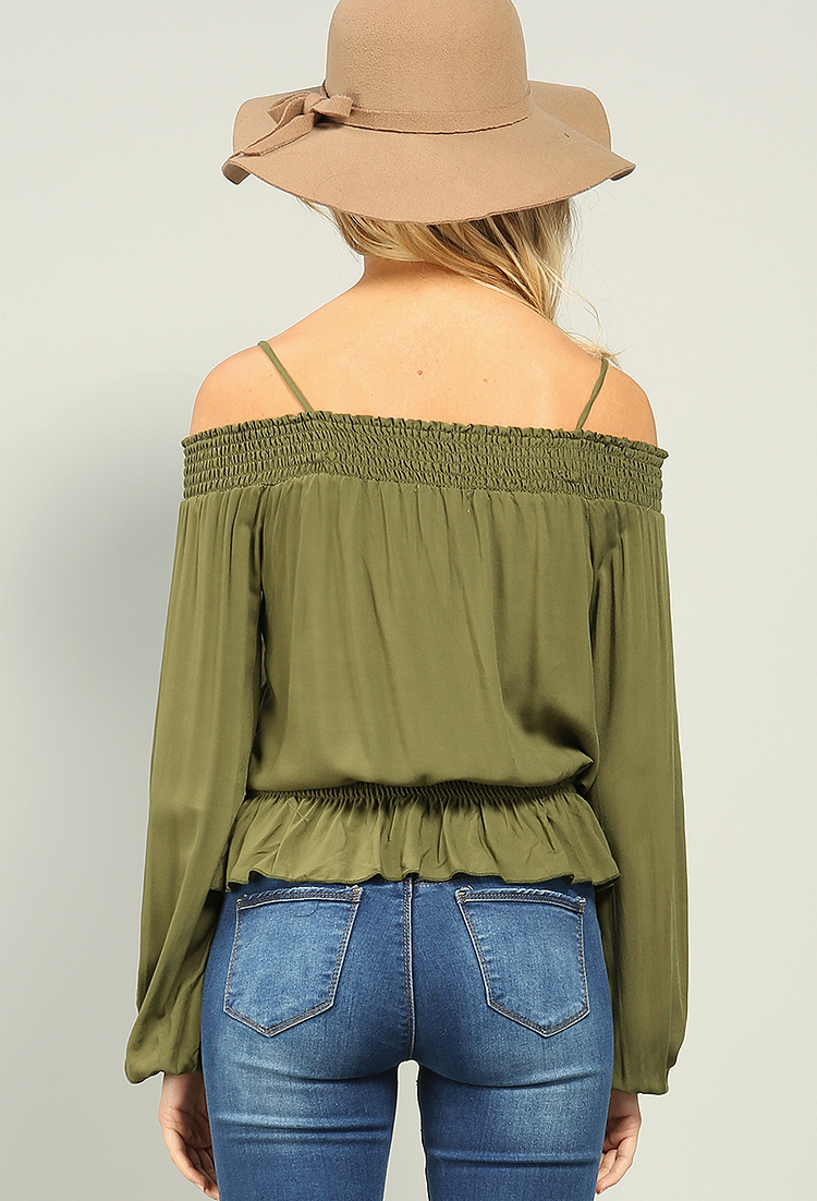 Lace-Up Off-The-Shoulder Top