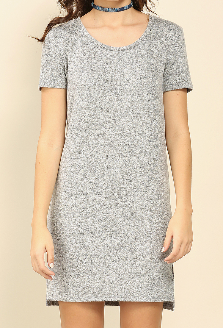 Heathered Knit T-Shirt Dress