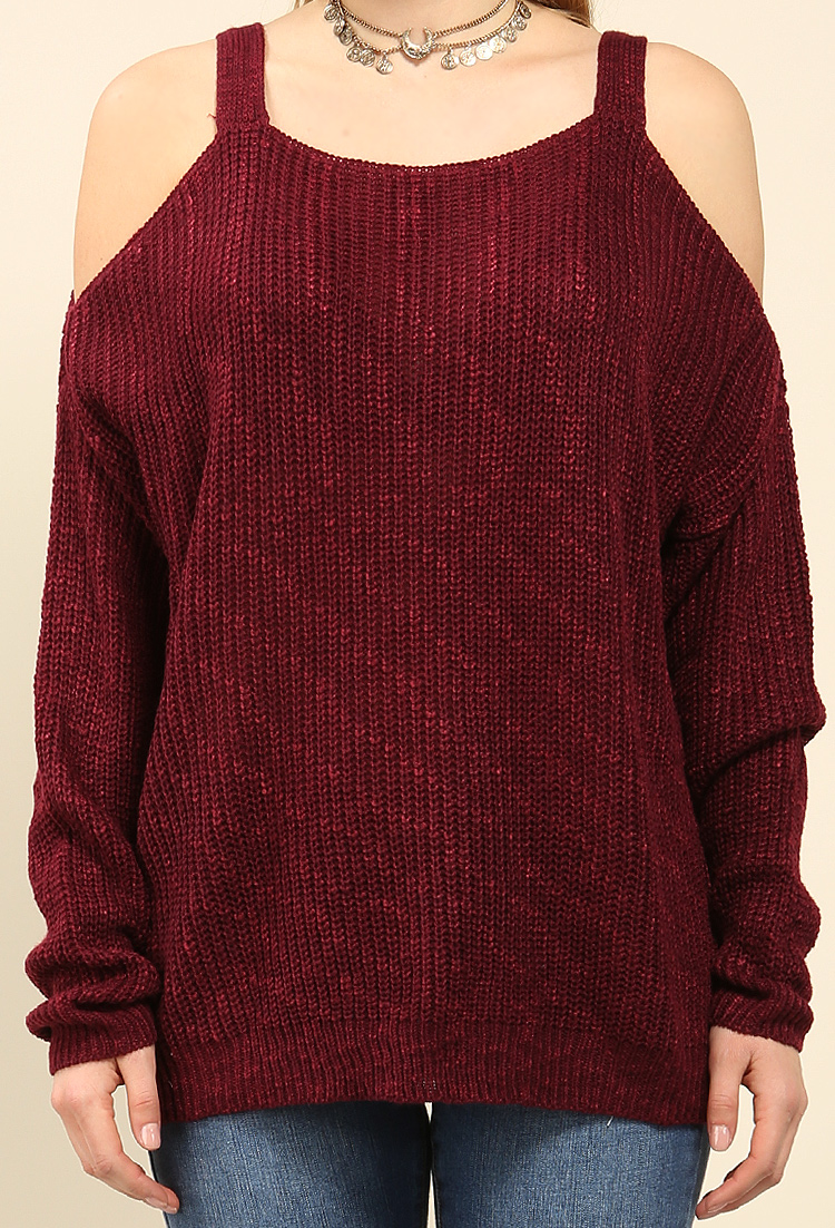 Knit Open-Shoulder Sweater