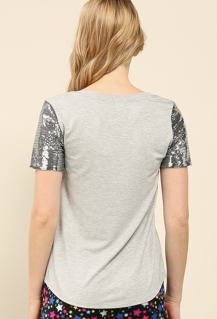 Enjoy The Little Things Sequin Sleeve Detail 