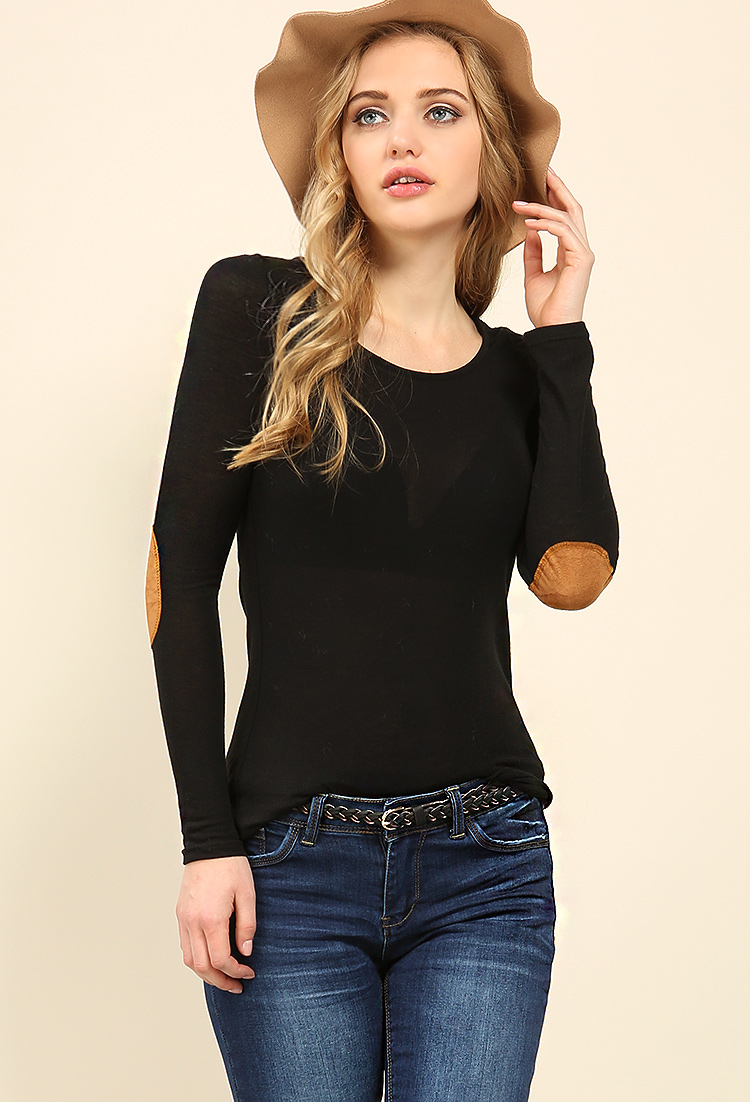 Long Sleeve Elbow Patch Top