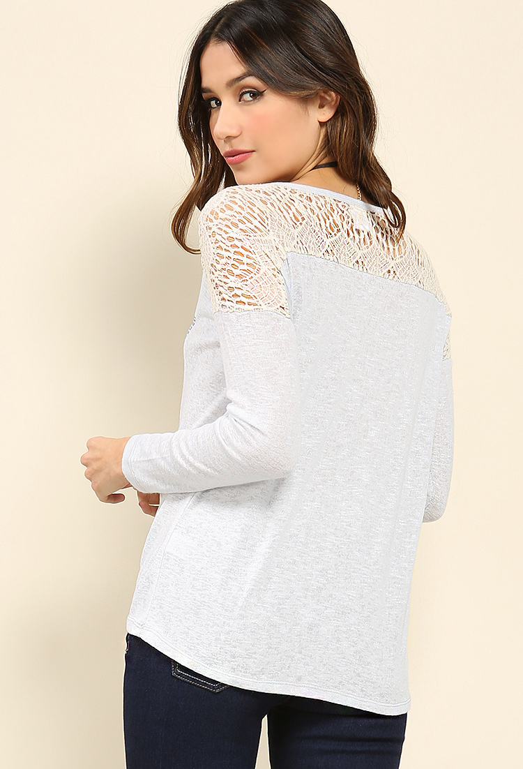 Minnie Lace Back Long Sleeve Top