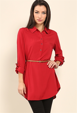 Belted Gold Button Tunic  
