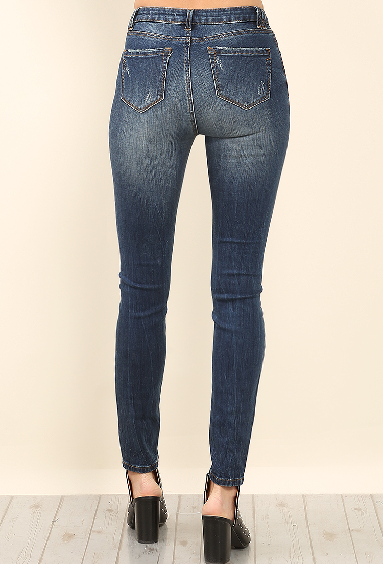 Erin Skinny High-Rise Distressed Jeans