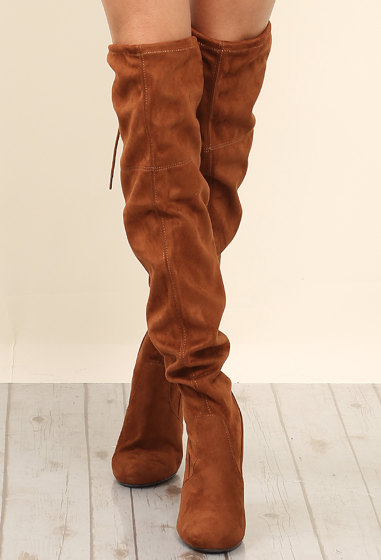 Suedette Thigh-High Boots