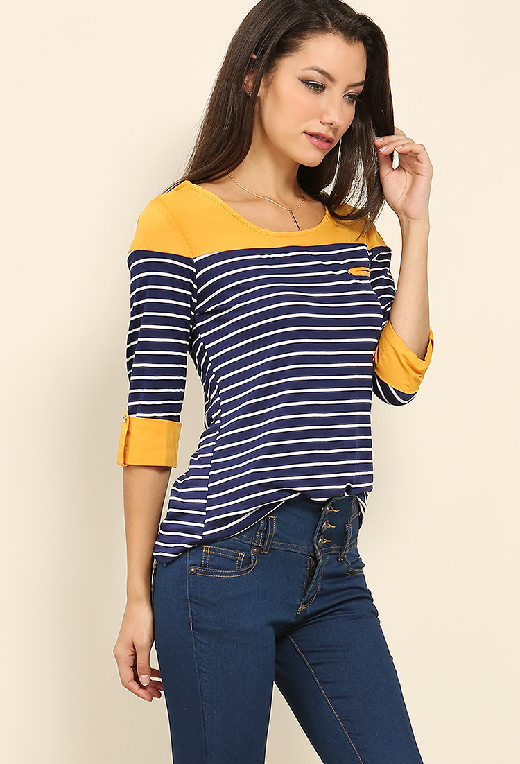 Striped Roll-Up Tee