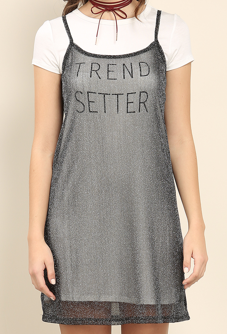 Glitter Mesh Trend Setter Combo Dress