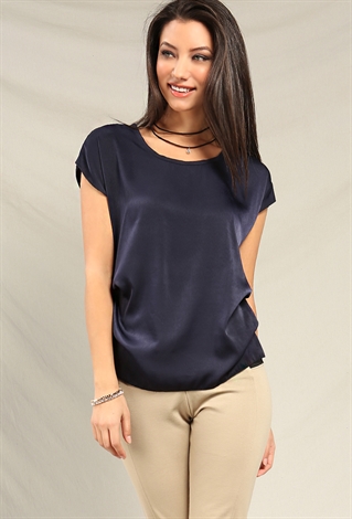 Satin Ruched Top W/ Choker 